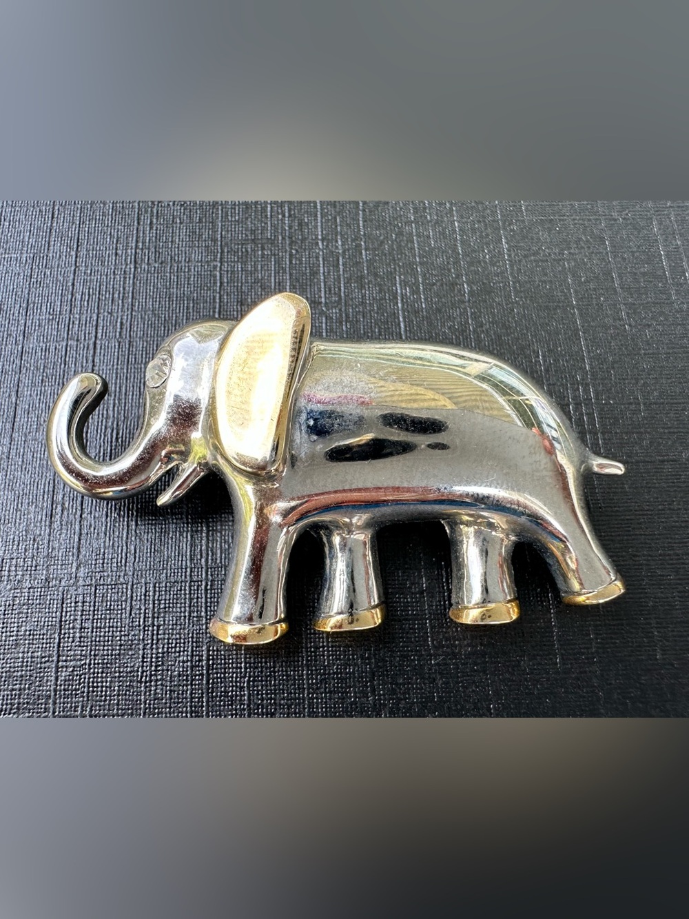 Vintage AAi ELEPHANT Silver & Gold Tone Brooch